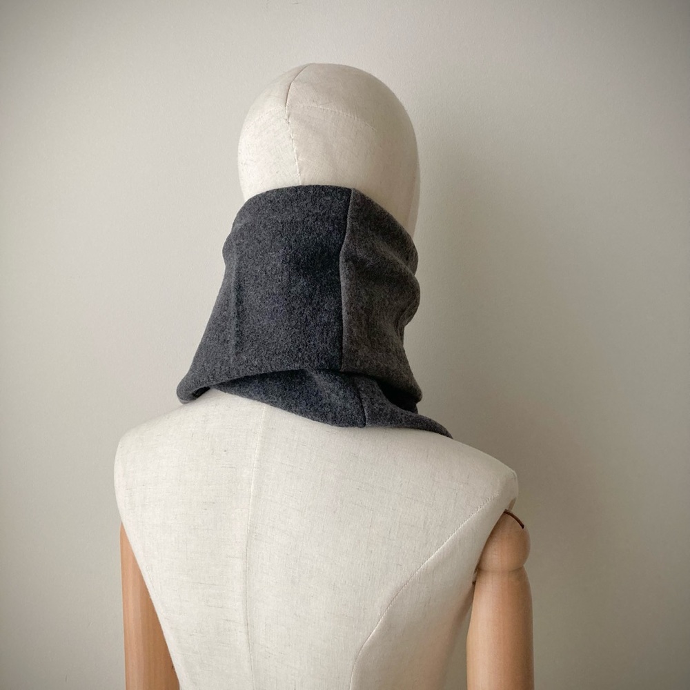 joodito 100% wool sweater wrap scarf japanese boro patchwork muffler winter gray - Picture 8 of 12